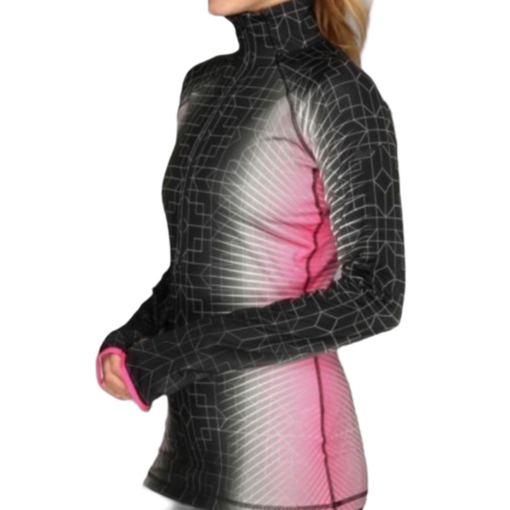 5/$25 NIKE Pro hyperwarm black and pink half zip pullover